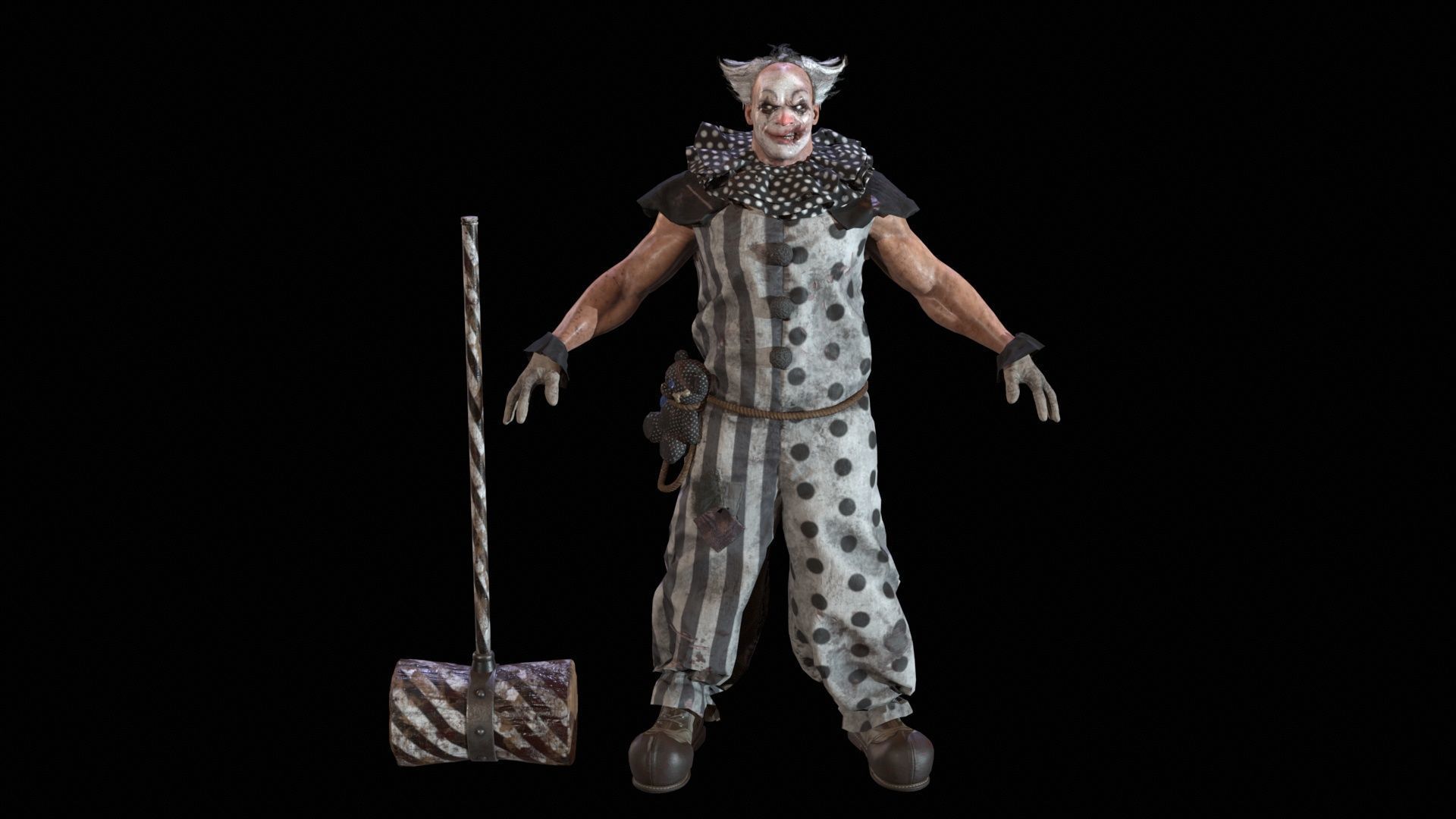 Zombie Clown Low-poly 3D model_16