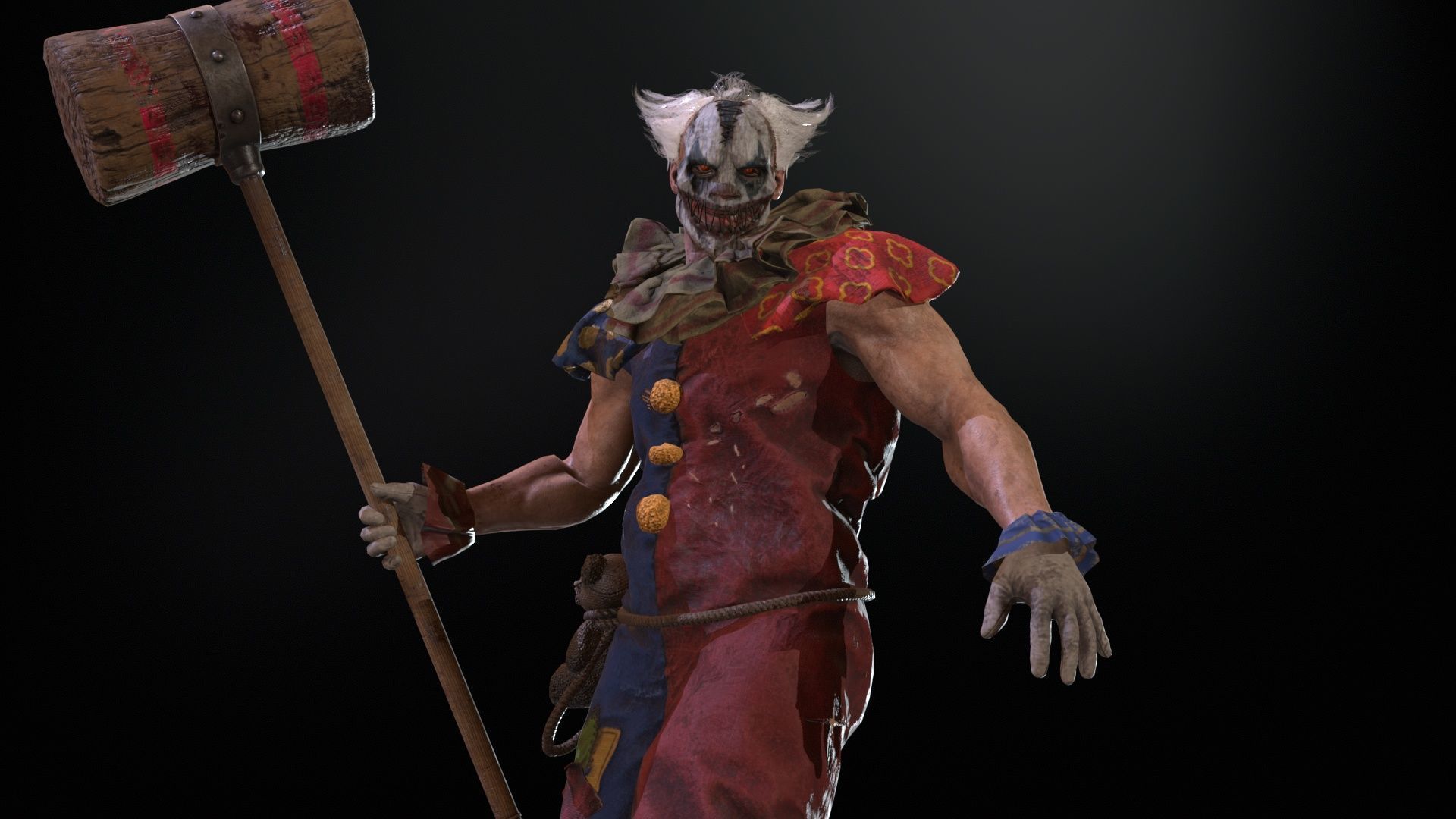 Zombie Clown Low-poly 3D model_20