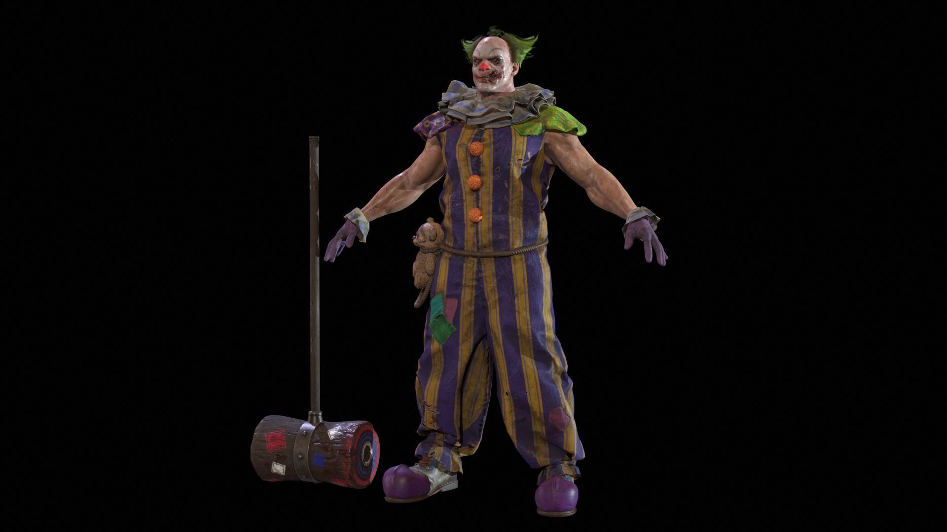 Zombie Clown Low-poly 3D model_8