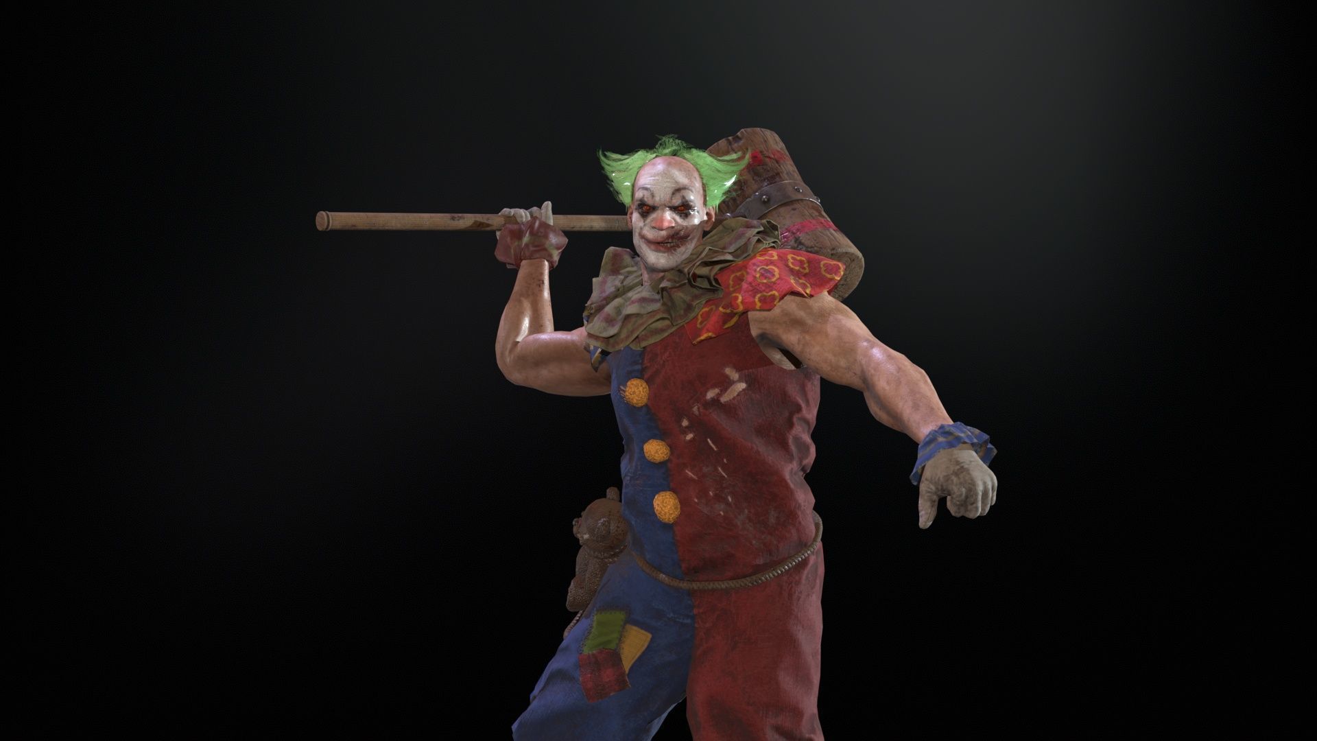 Zombie Clown Low-poly 3D model_26