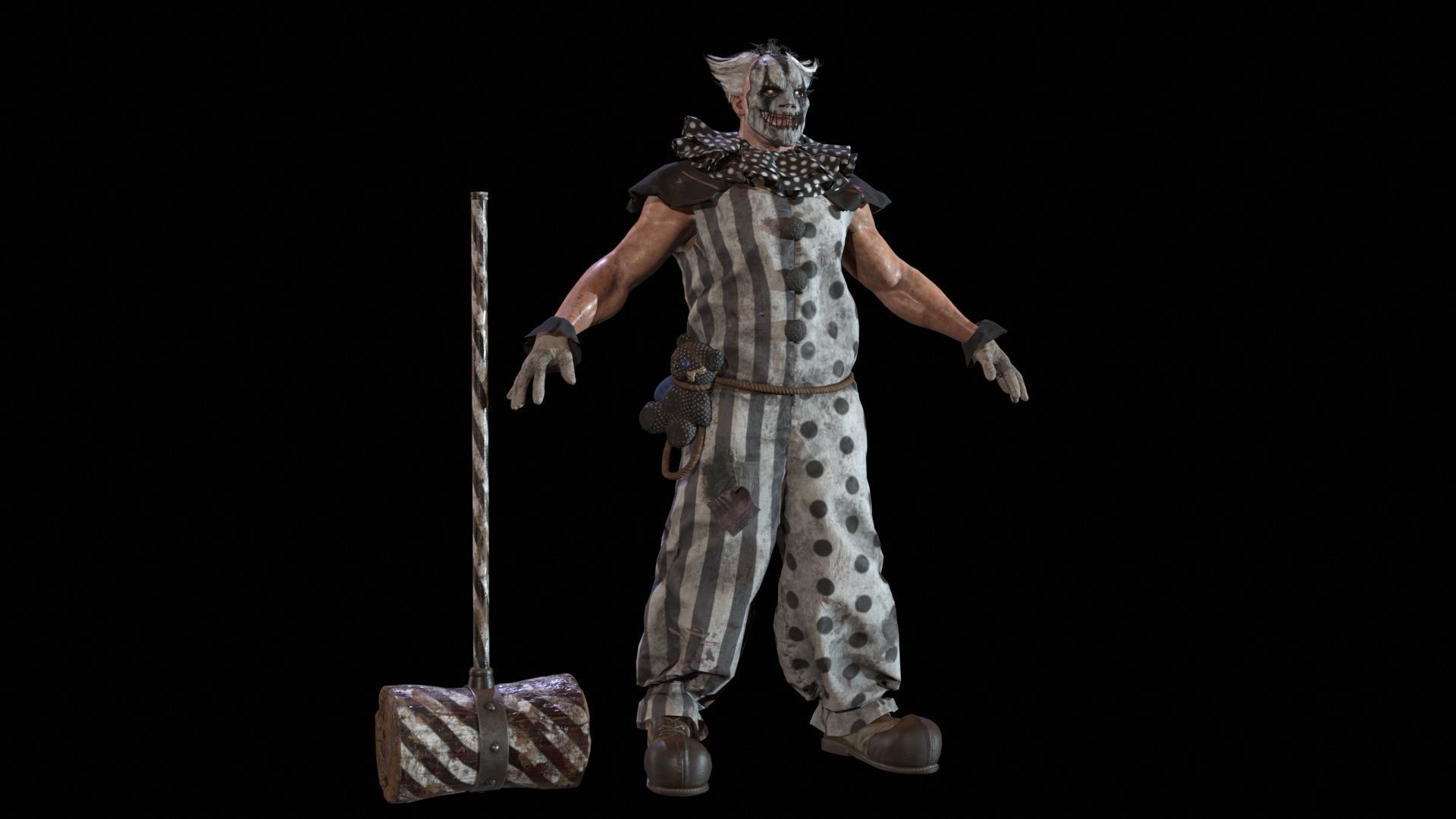 Zombie Clown Low-poly 3D model_15