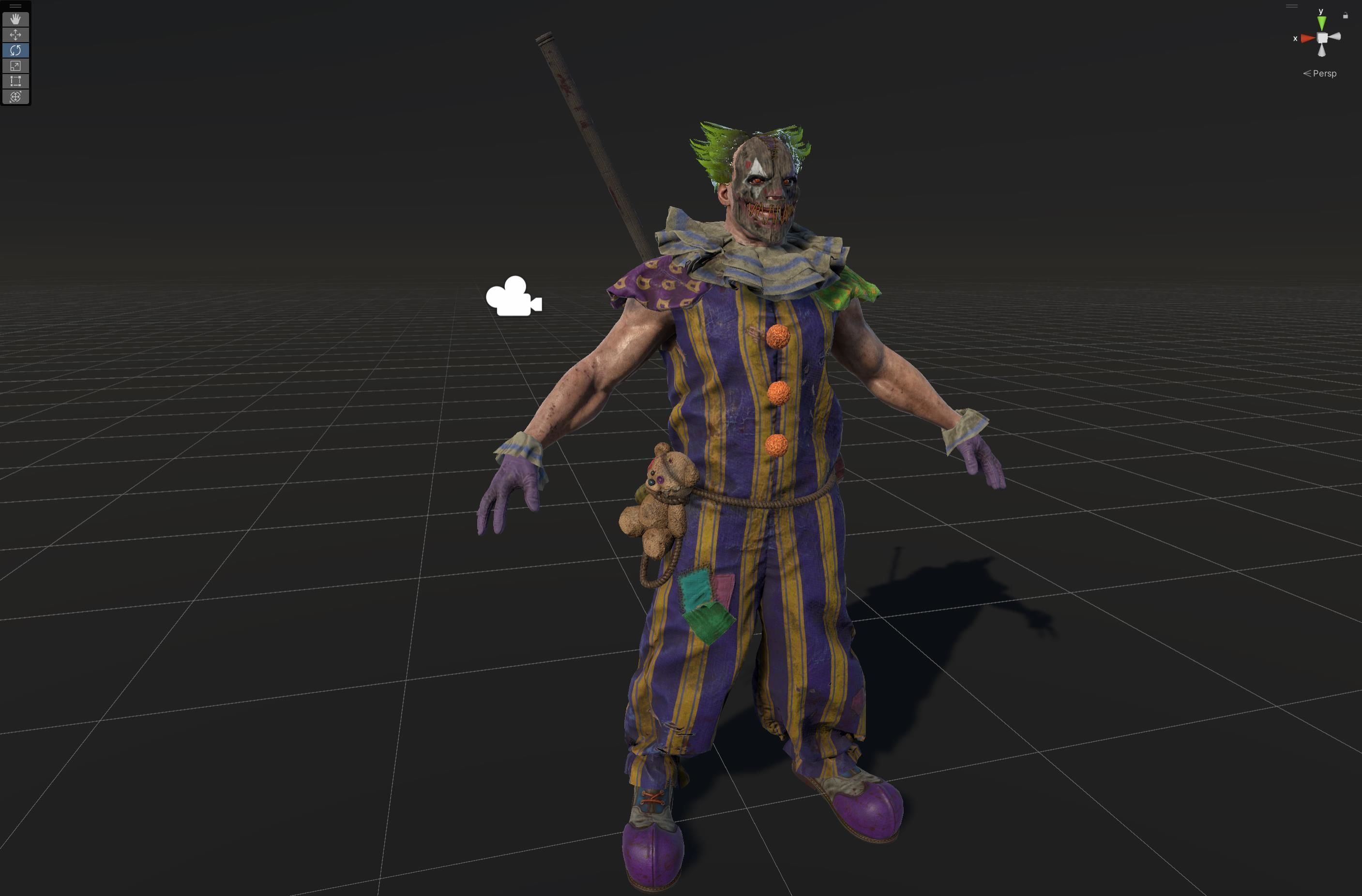 Zombie Clown Low-poly 3D model_38
