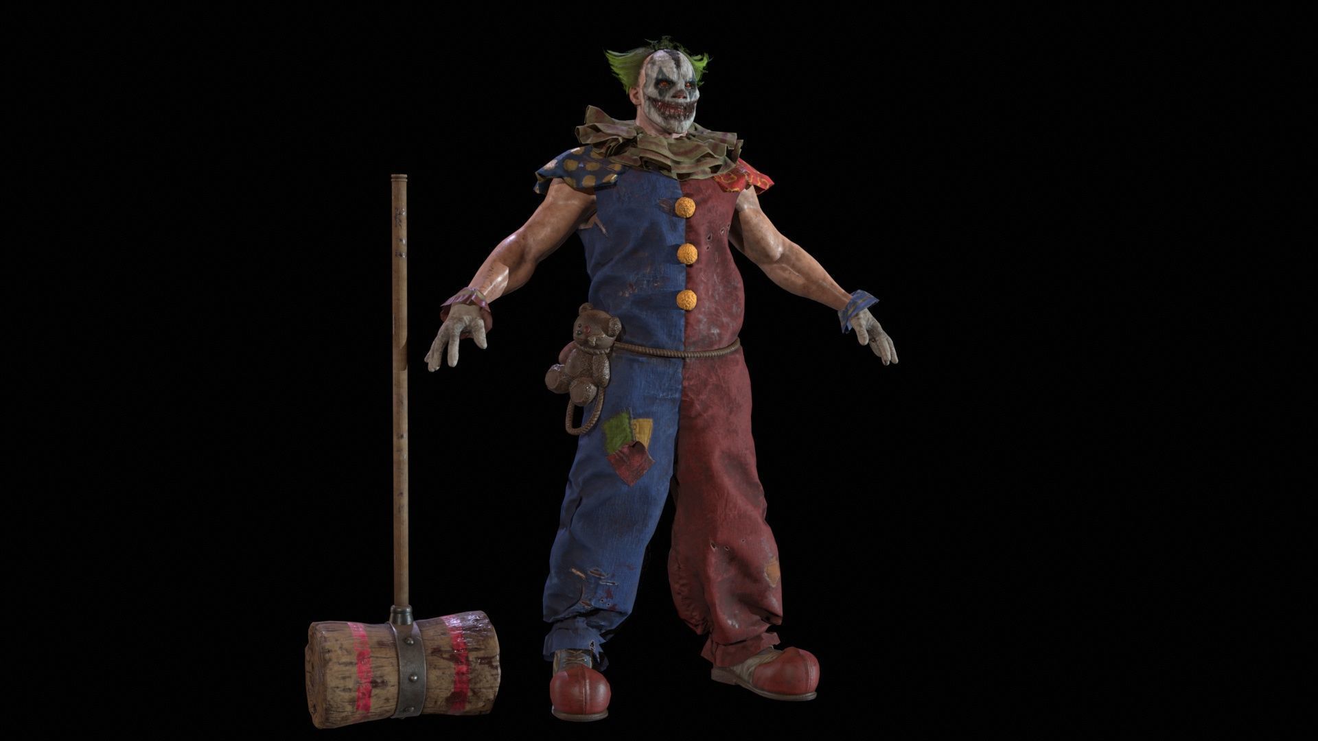 Zombie Clown Low-poly 3D model_13