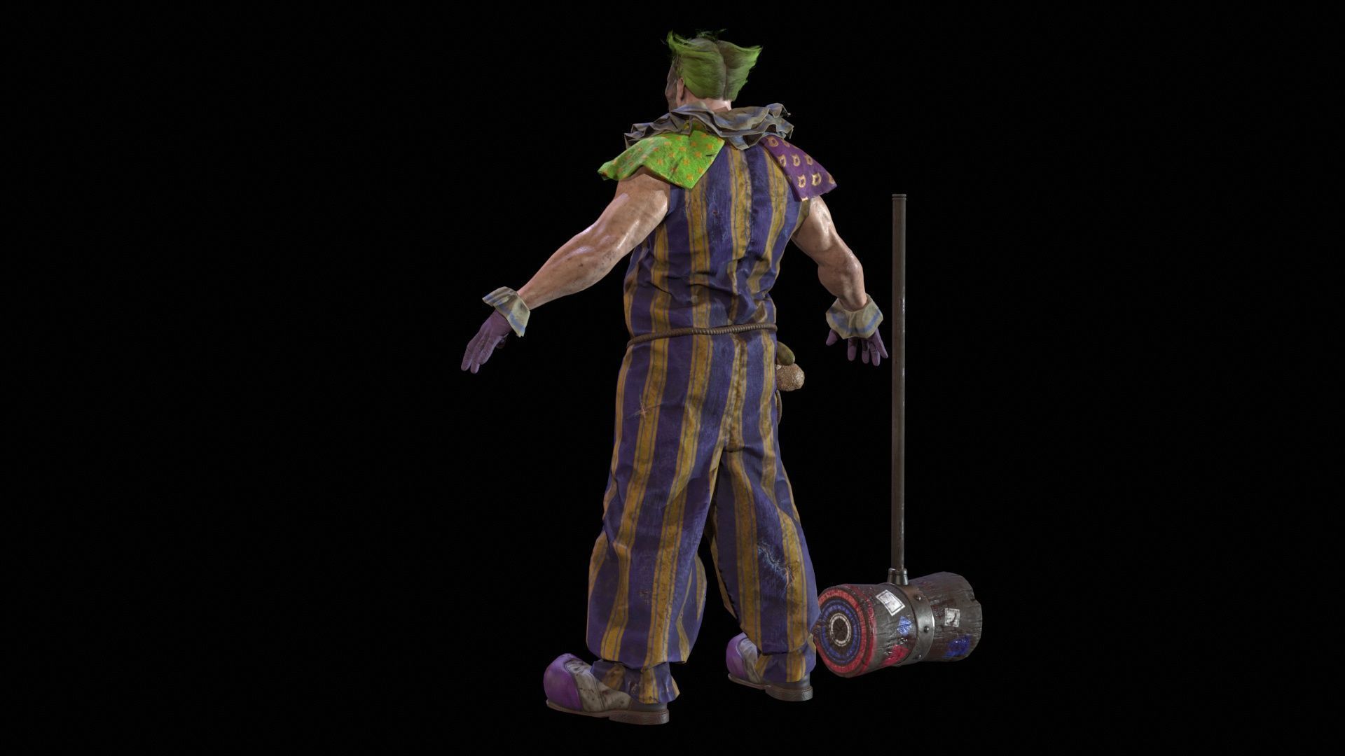 Zombie Clown Low-poly 3D model_7