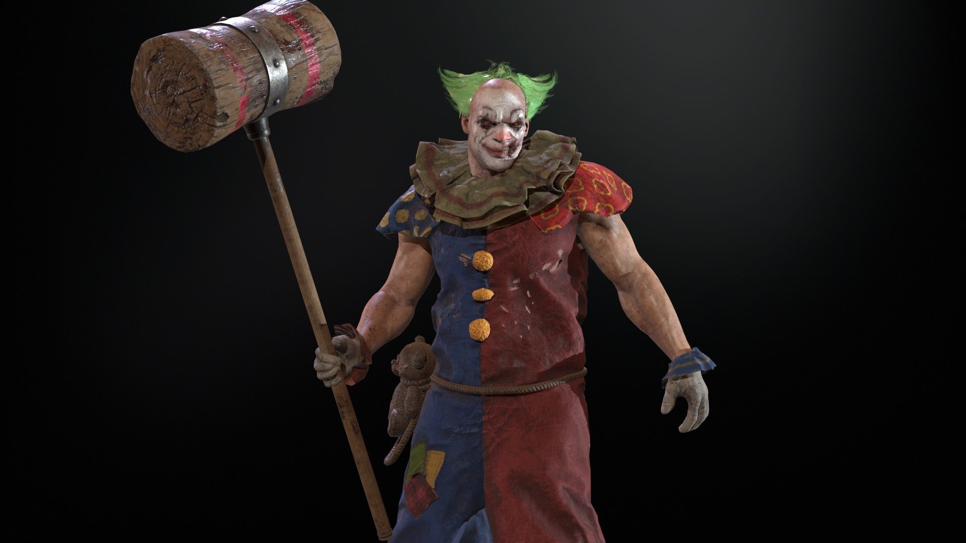 Zombie Clown Low-poly 3D model_25