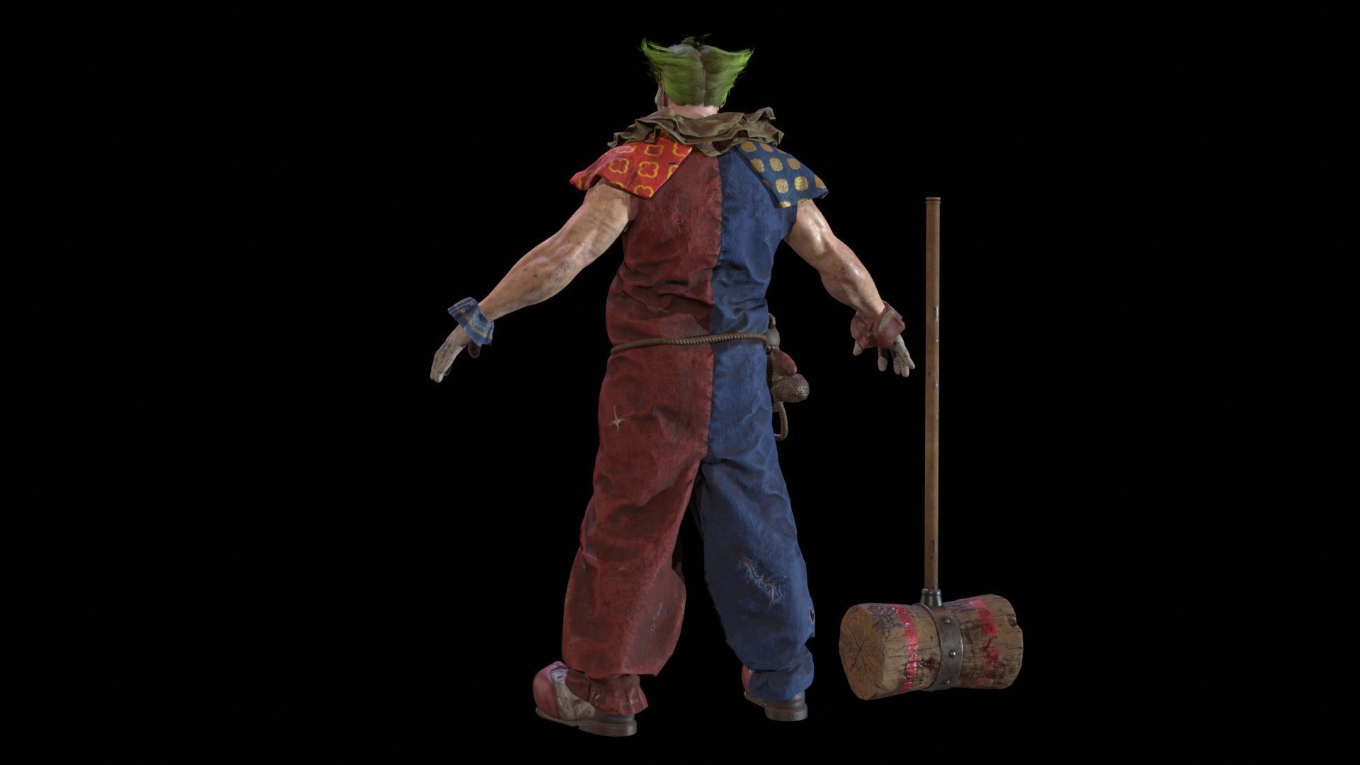 Zombie Clown Low-poly 3D model_12