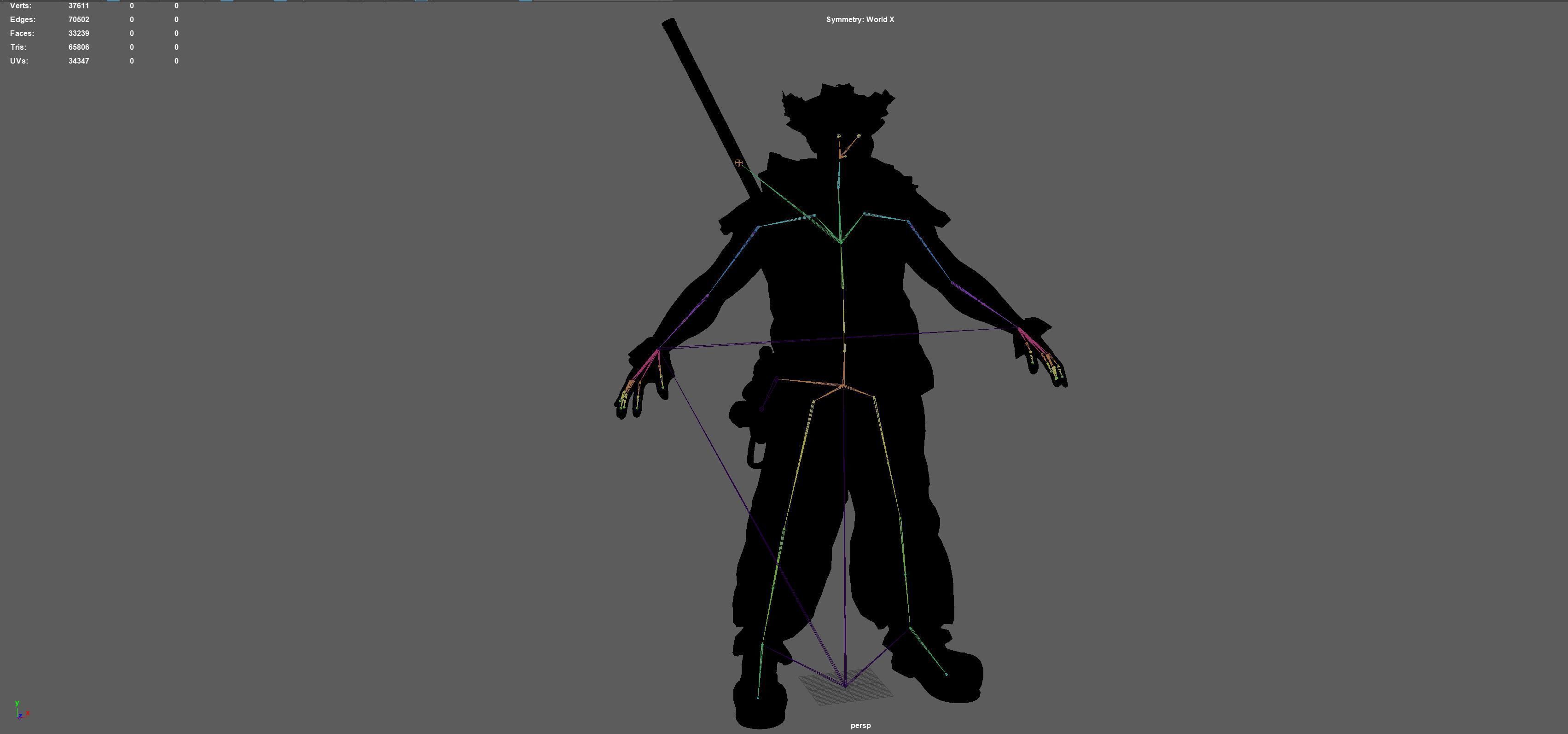 Zombie Clown Low-poly 3D model_31