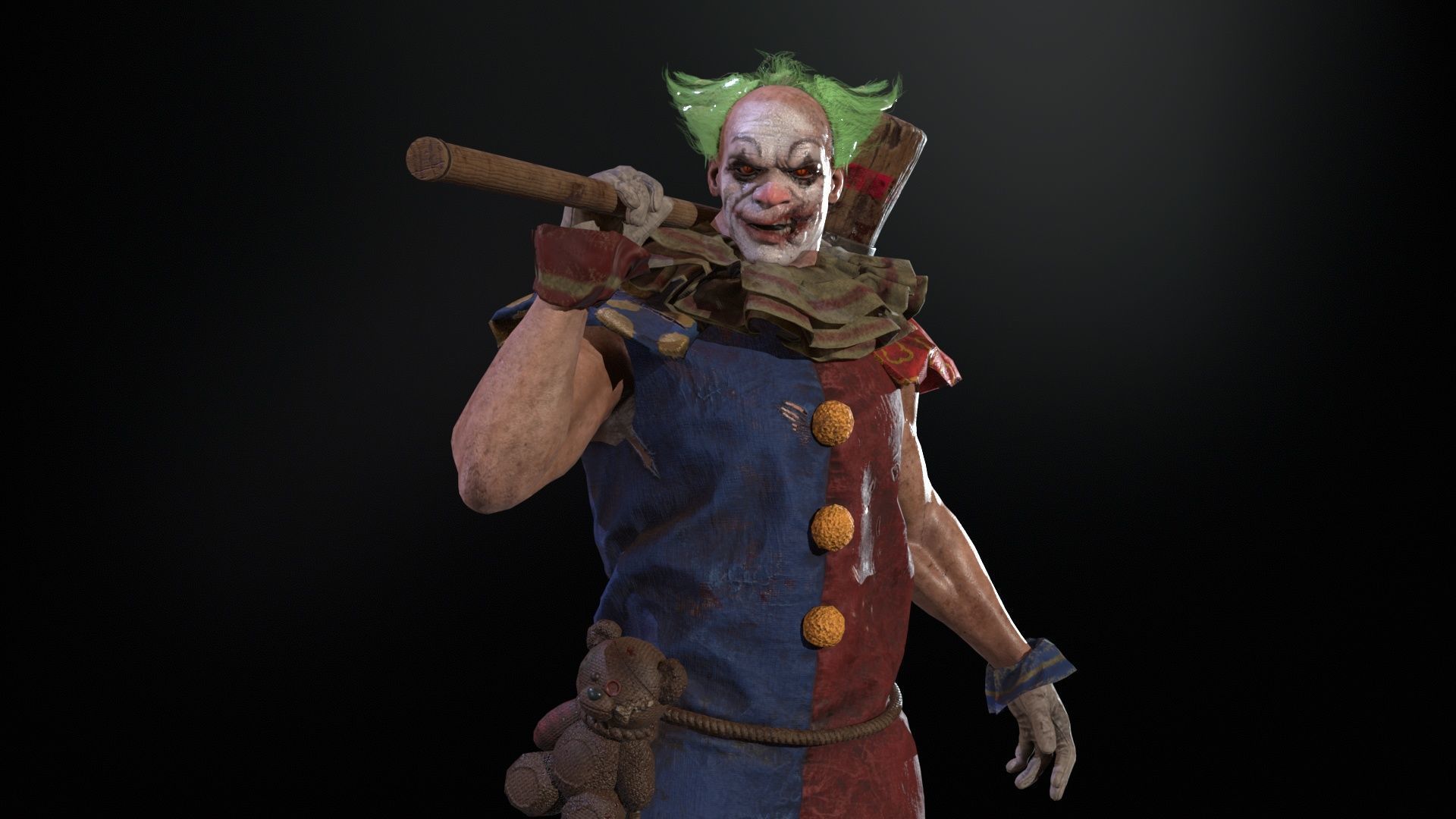 Zombie Clown Low-poly 3D model_29
