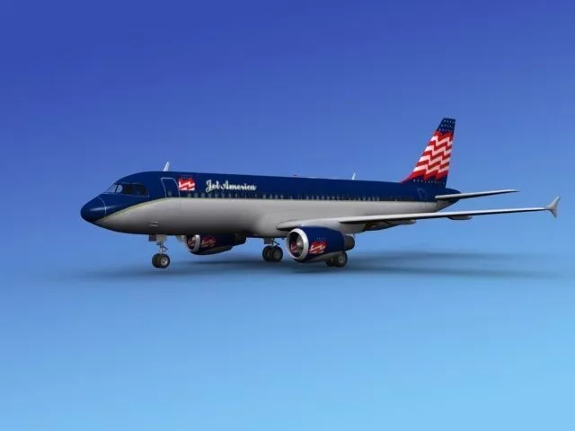 Airbus A320 Jet America 3D model