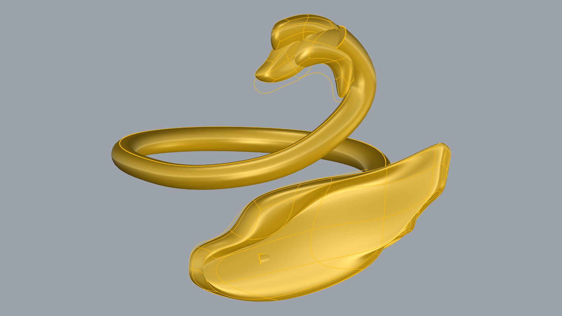 Swan-Shaped Elegant Ring JDBCo 3D print model_12