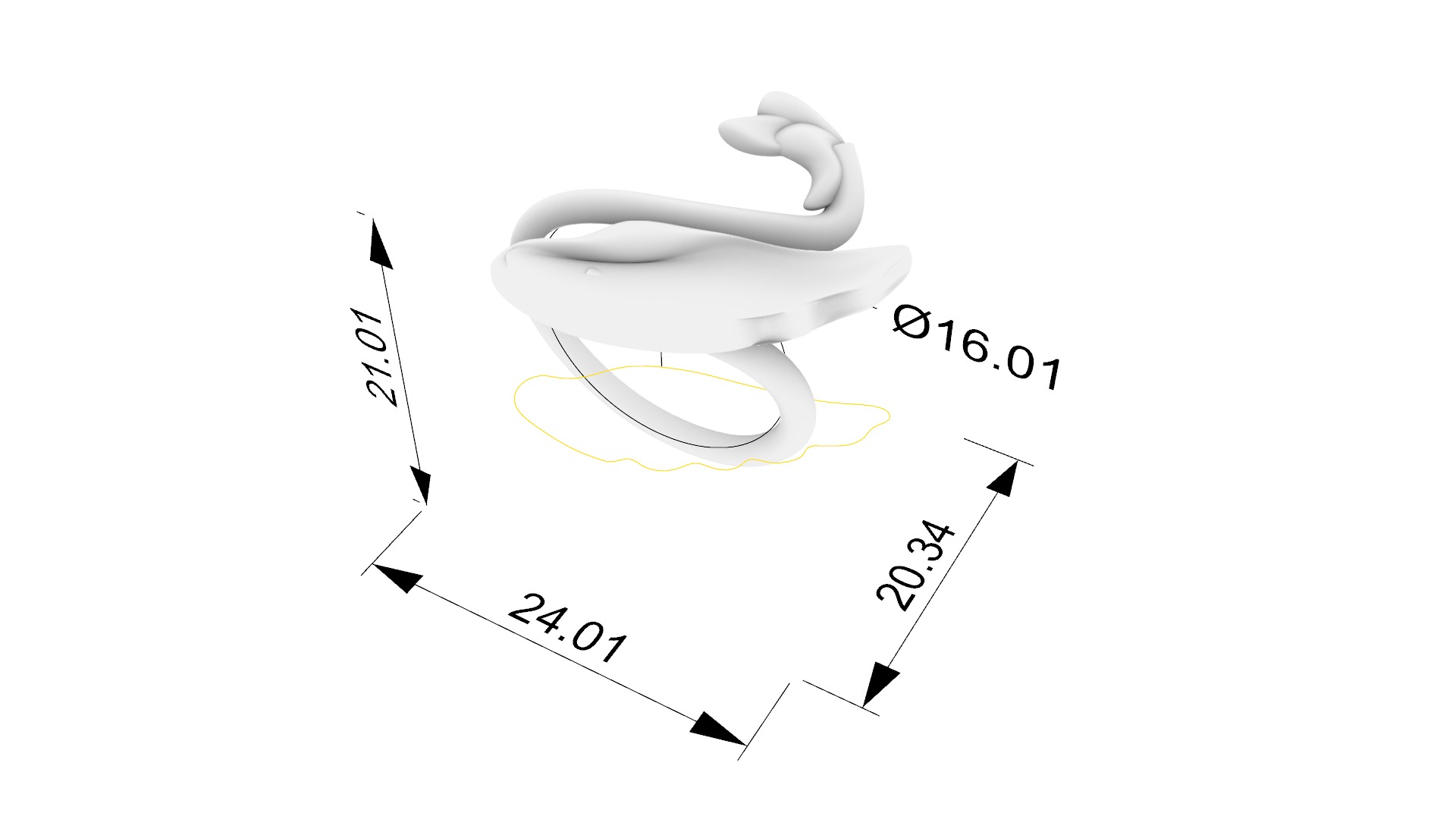 Swan-Shaped Elegant Ring JDBCo 3D print model_1