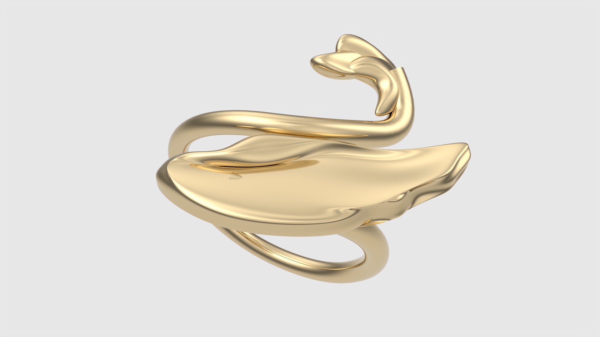Swan-Shaped Elegant Ring JDBCo 3D print model_19
