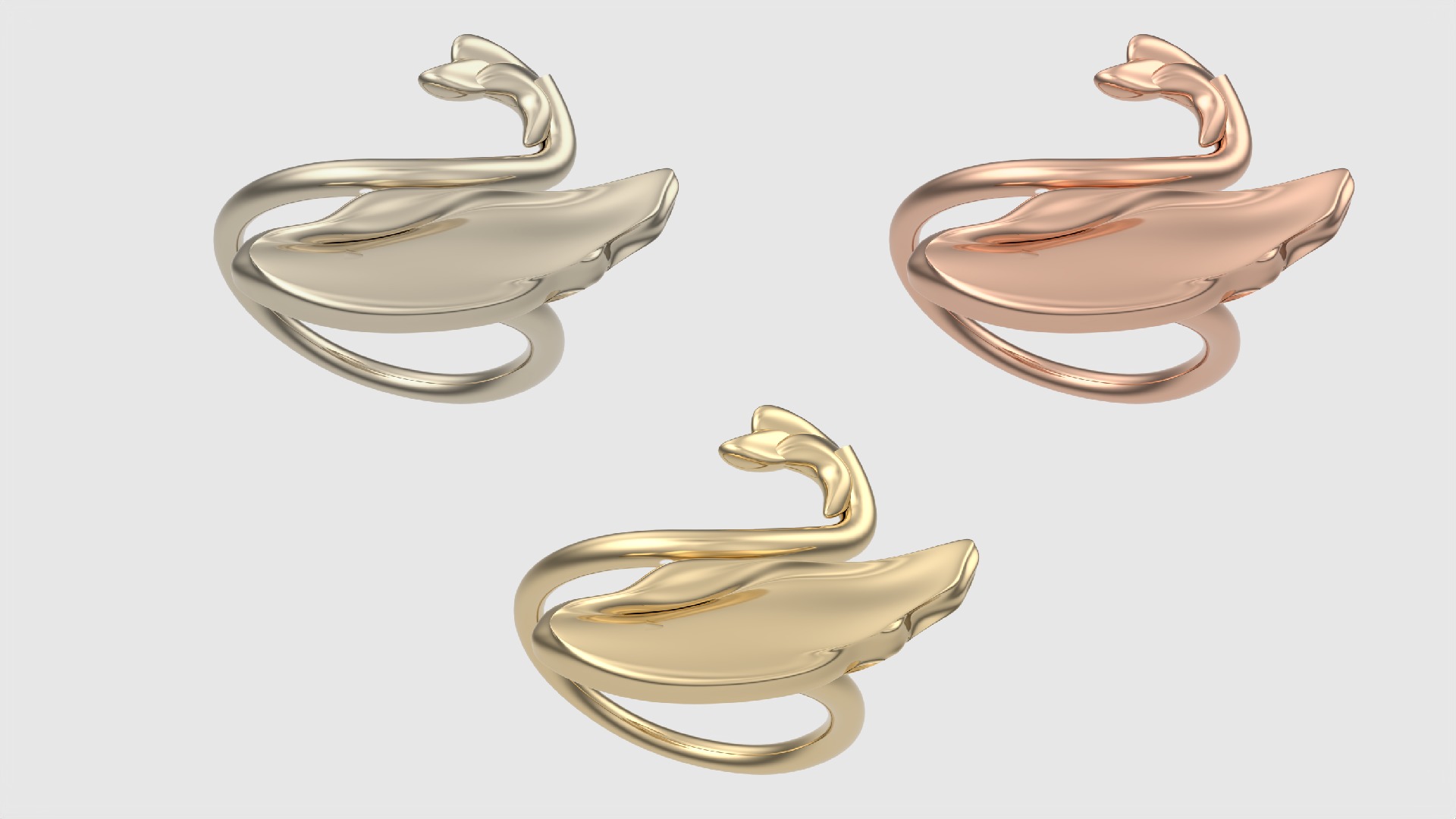 Swan-Shaped Elegant Ring JDBCo 3D print model_2