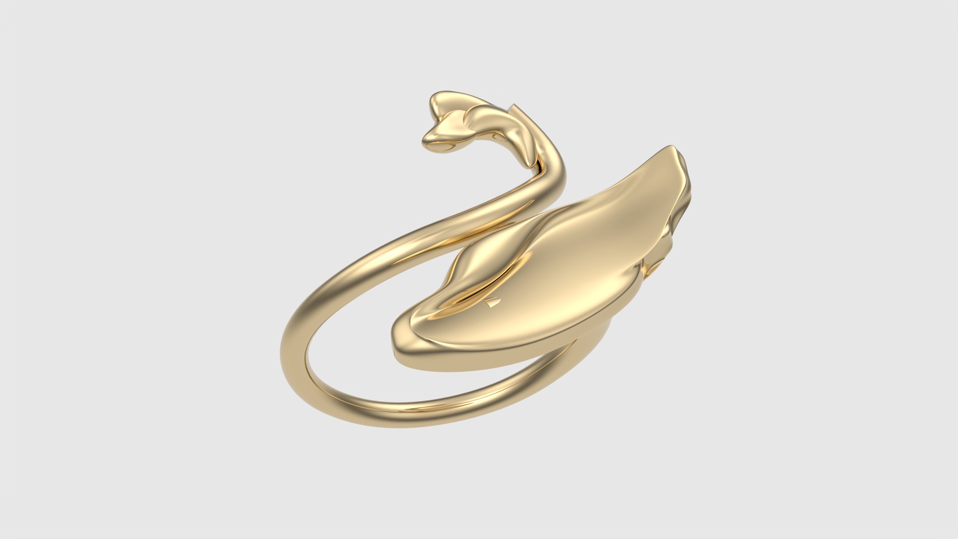Swan-Shaped Elegant Ring JDBCo 3D print model_16