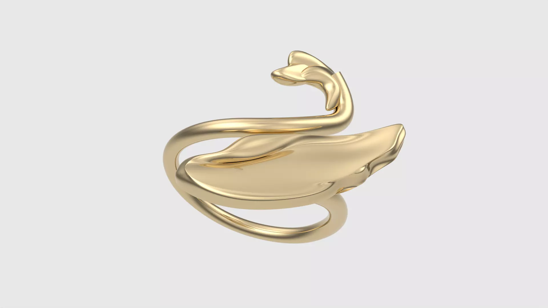 Swan-Shaped Elegant Ring JDBCo 3D print model_0