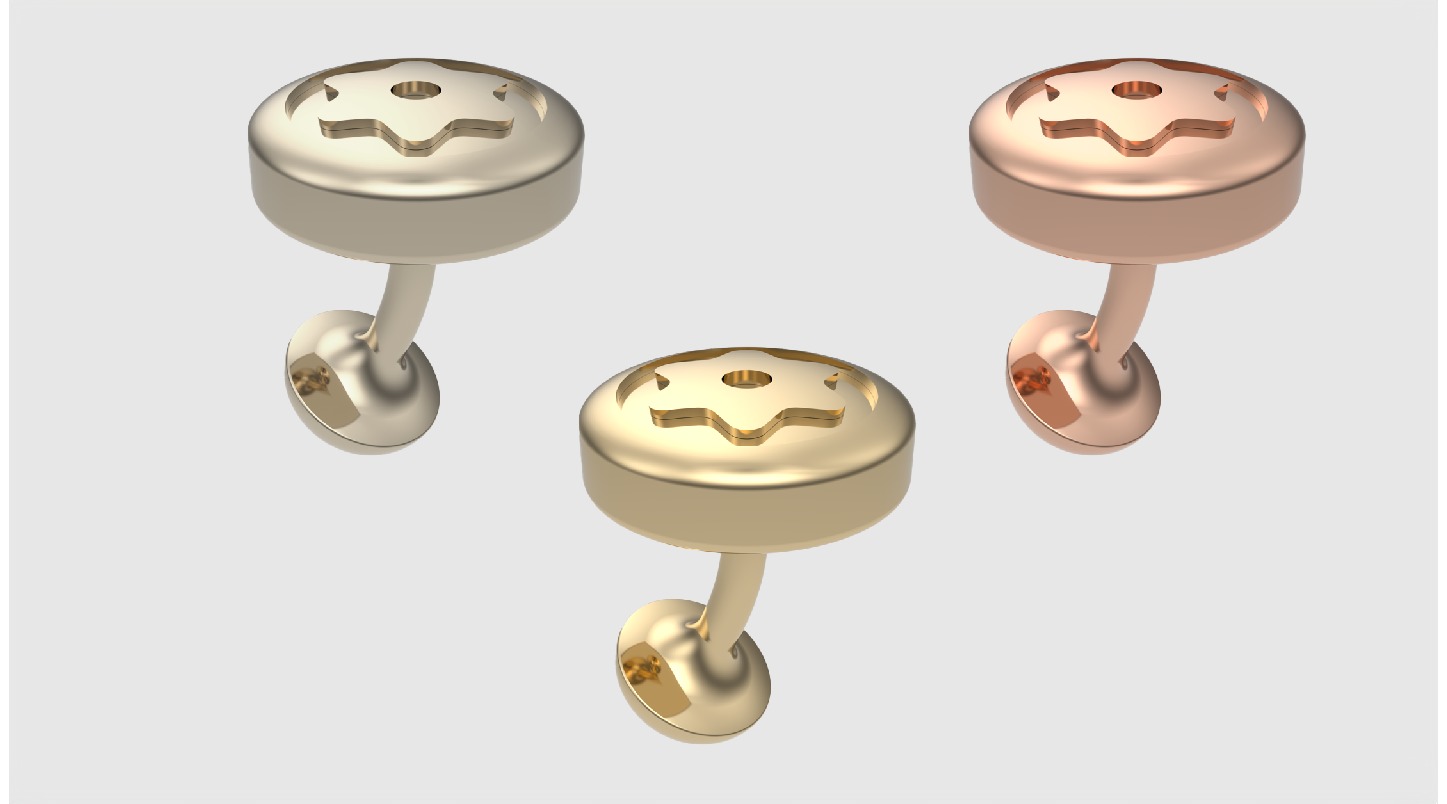 Starry Elegance Cuff-link JDBCo 3D print model_2