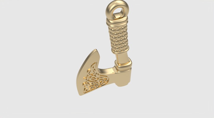 Ancient Slavic Axe Pendant JDBCo Free 3D print model_27