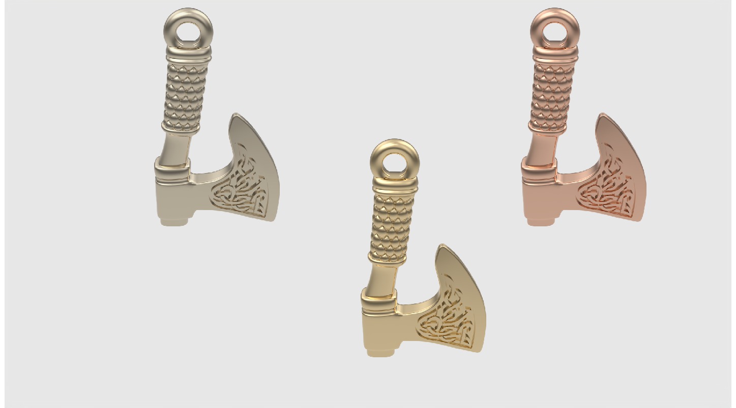 Ancient Slavic Axe Pendant JDBCo Free 3D print model_2