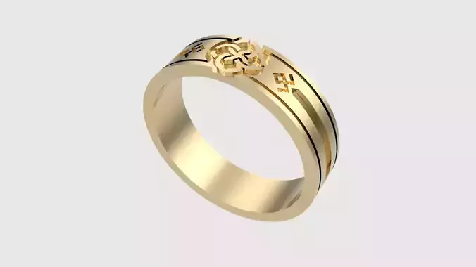 Thin Slavic Rune Wedding Ring JDBCo