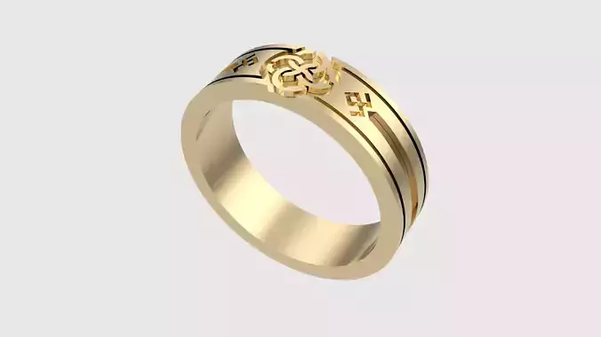 Thick Slavic Runes Wedding Band JDBCo
