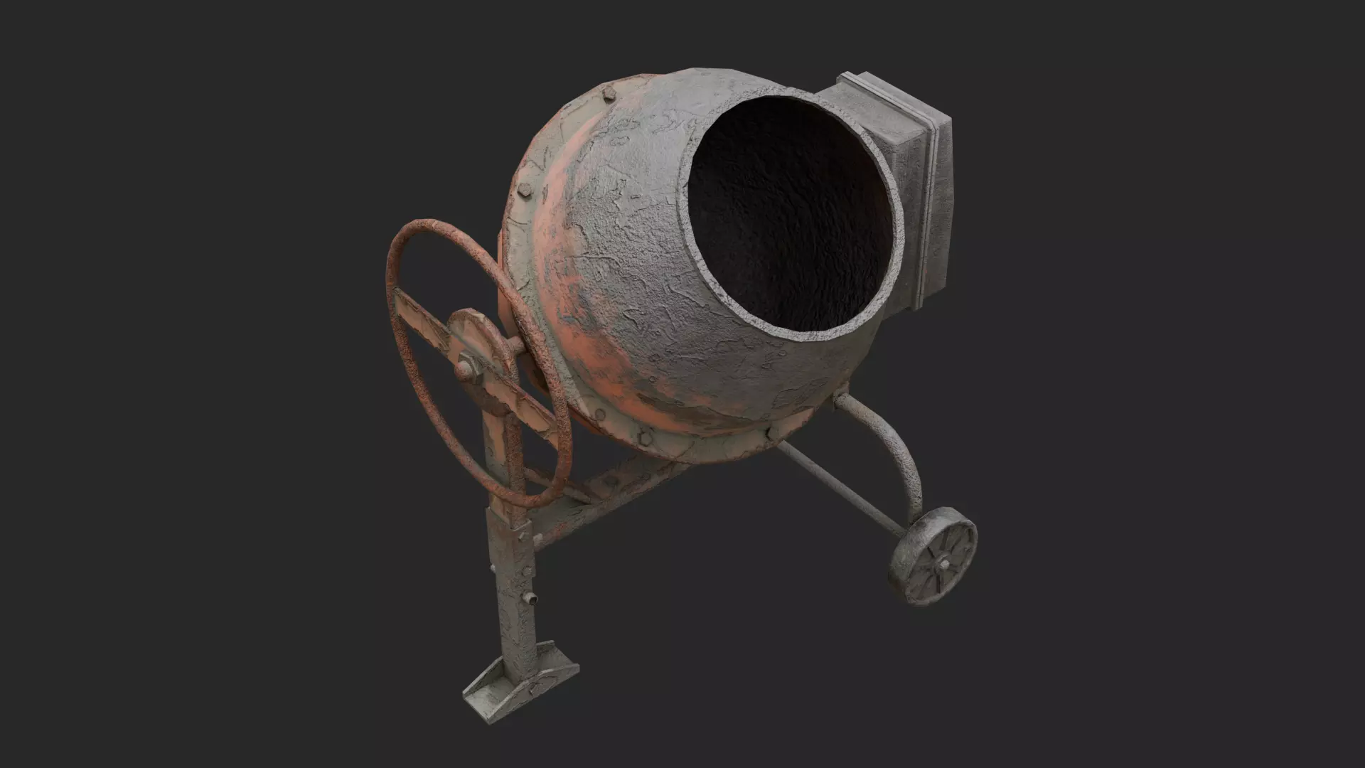 Concrete Mixer Low-poly 3D model_0