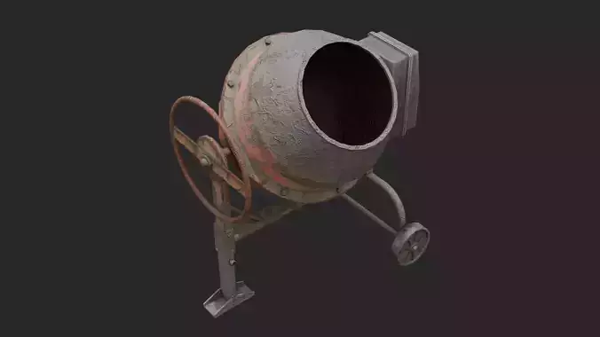 Concrete Mixer Low-poly 3D model