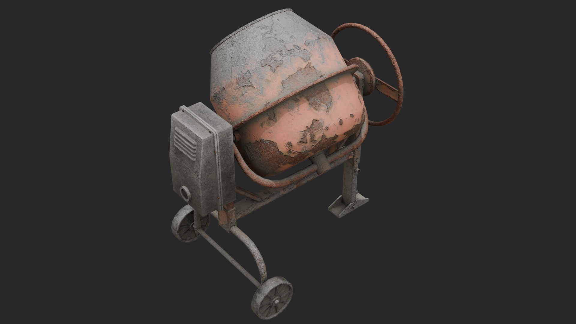 Concrete Mixer Low-poly 3D model_2