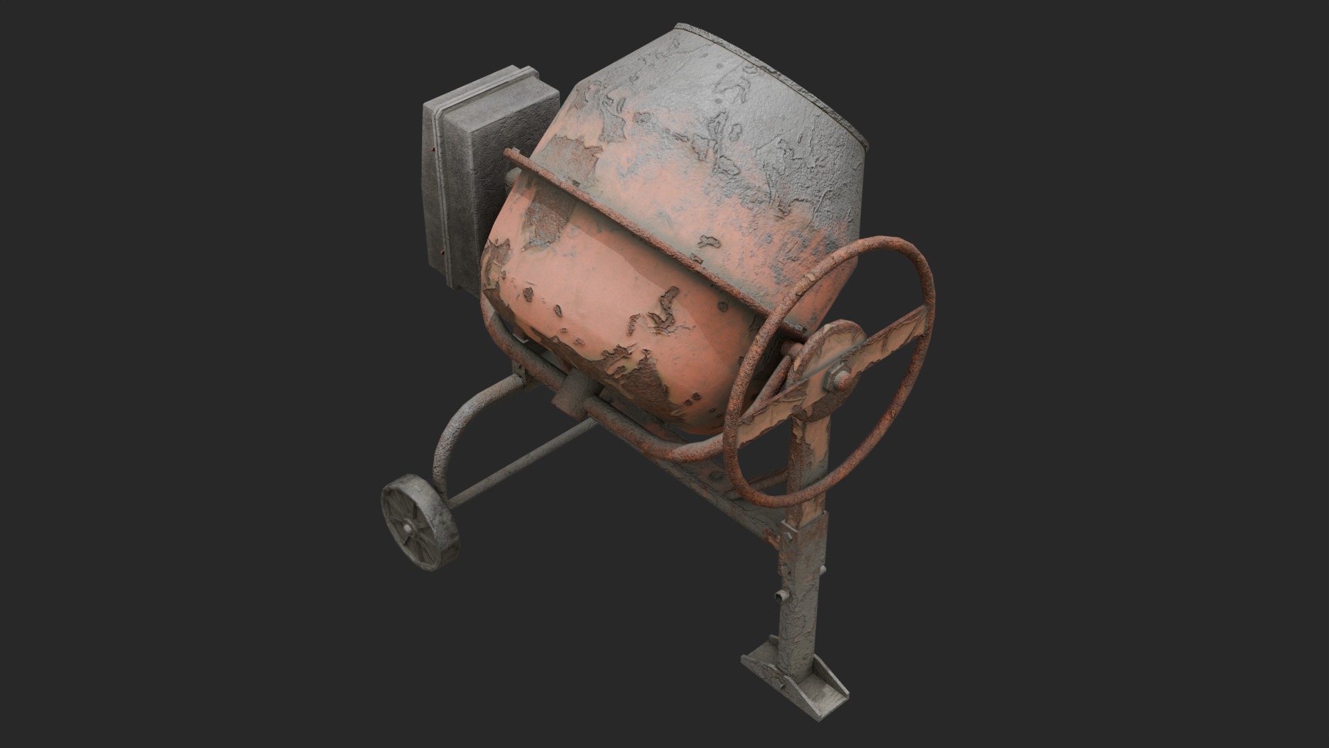 Concrete Mixer Low-poly 3D model_3