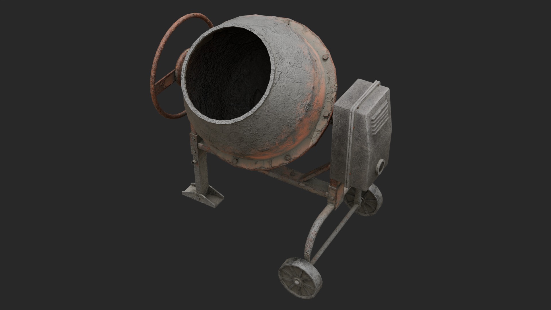 Concrete Mixer Low-poly 3D model_1