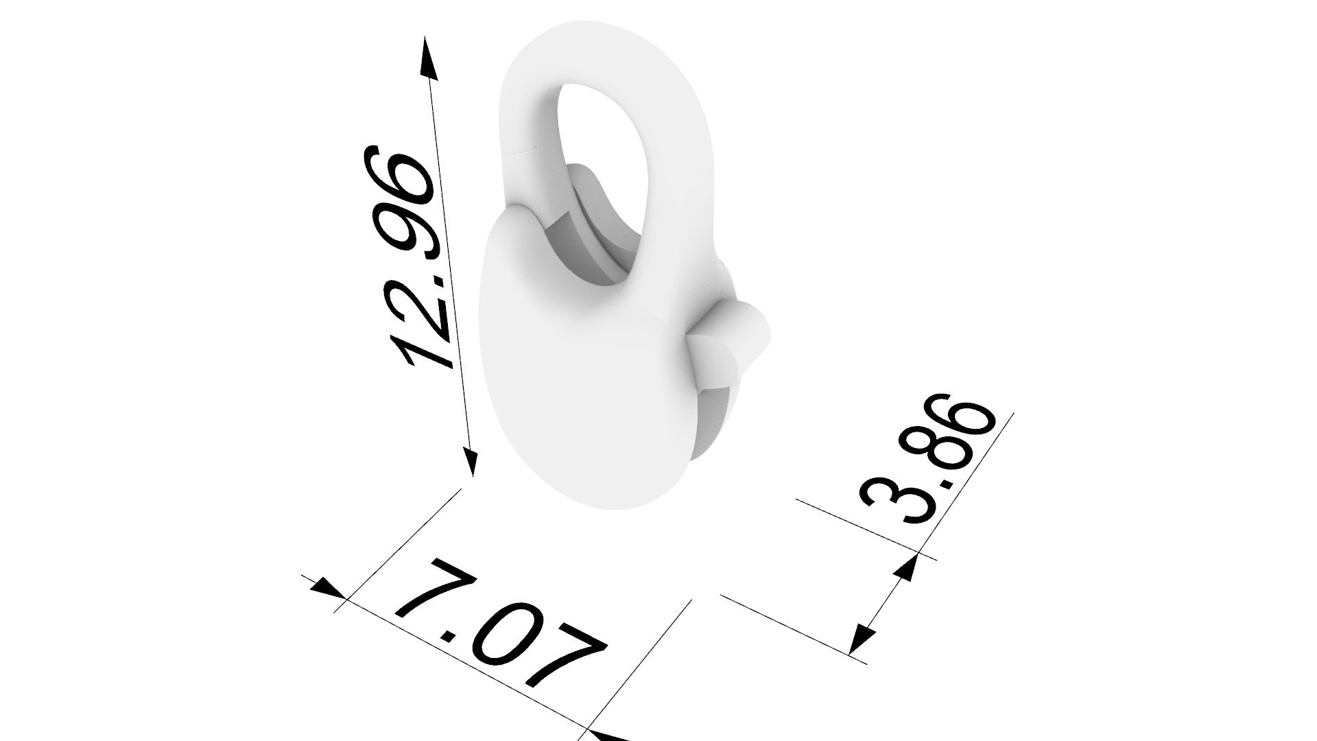 Simple Carabin Jewelry Lock JDBCo 3D print model_1