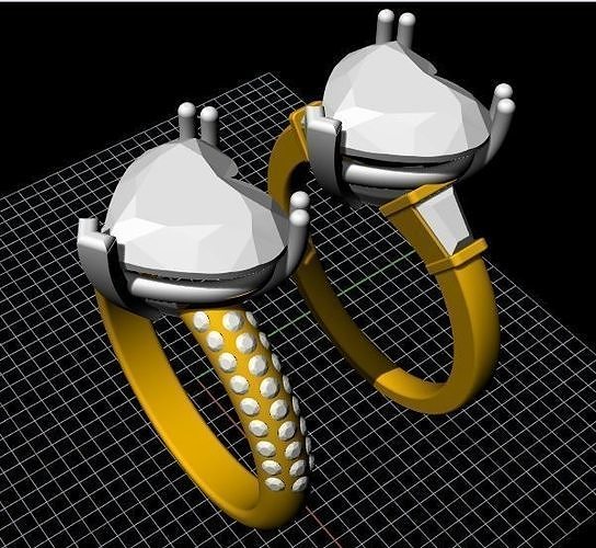 Heart Stone Ring 3dm file 3D print model