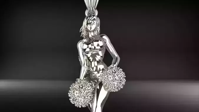 Cheerleader Pendant Necklace Jewelery 3D print model
