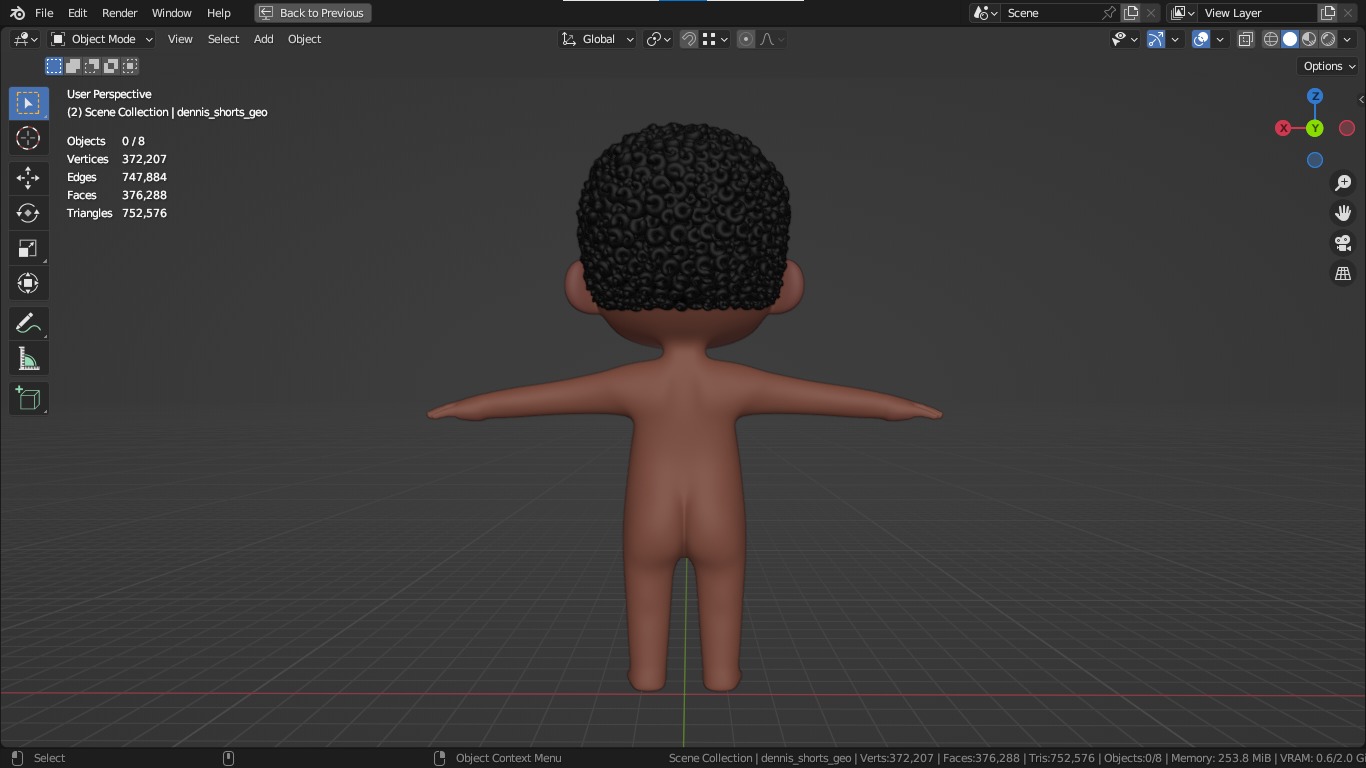 Dennis cartoon male boy character 3D model_6