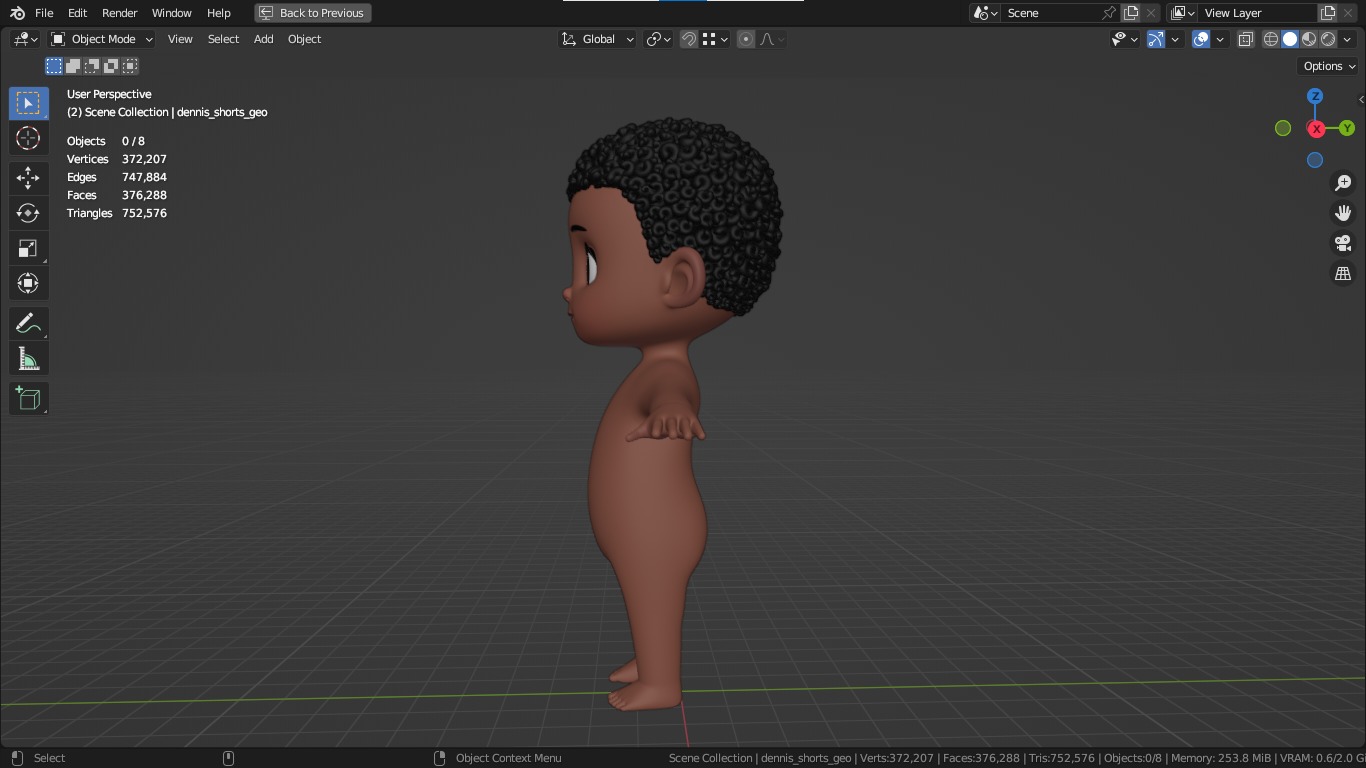 Dennis cartoon male boy character 3D model_4