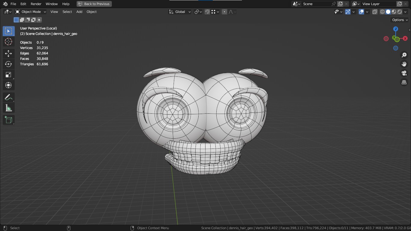 Dennis cartoon male boy character 3D model_25