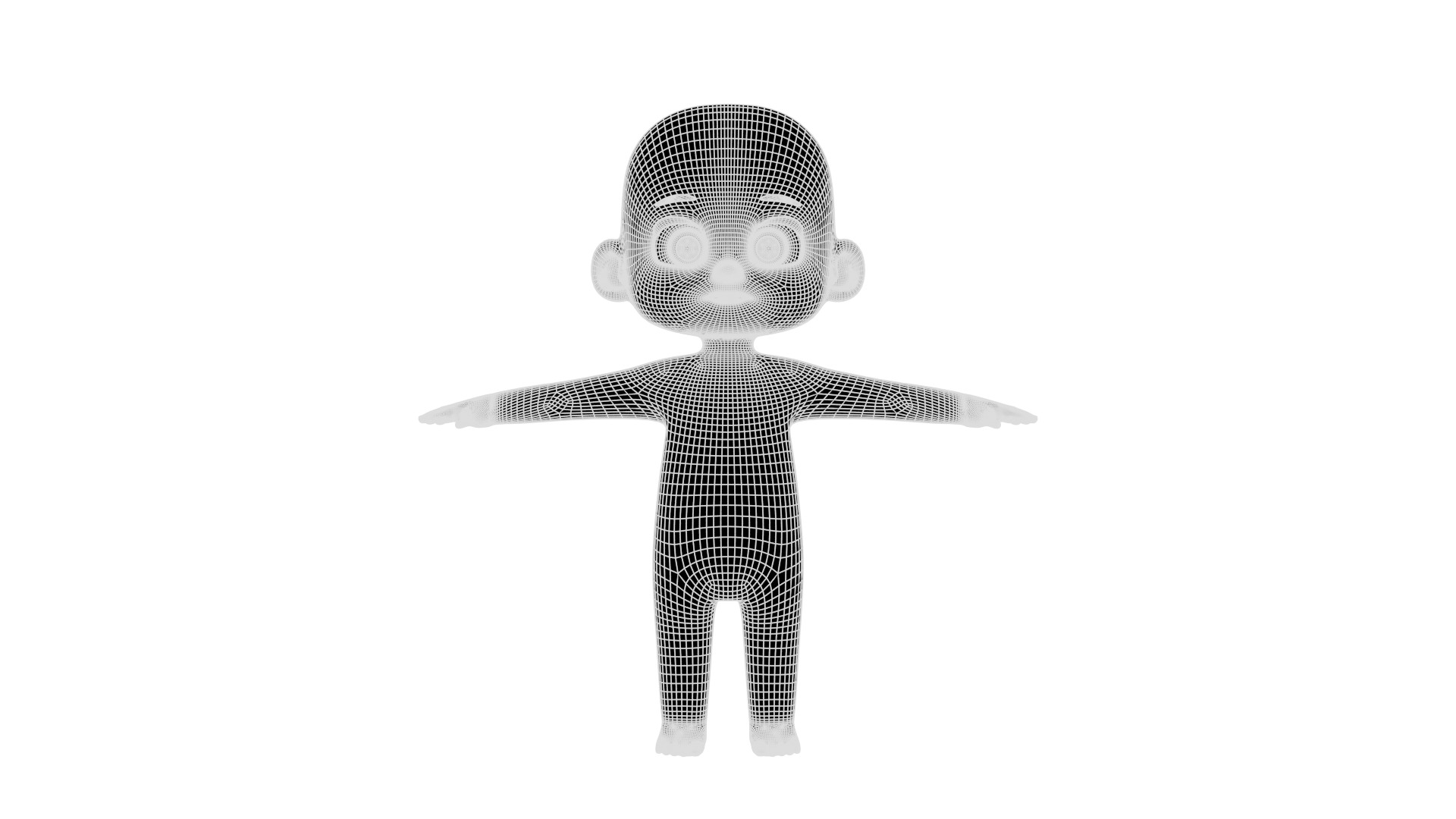 Dennis cartoon male boy character 3D model_59