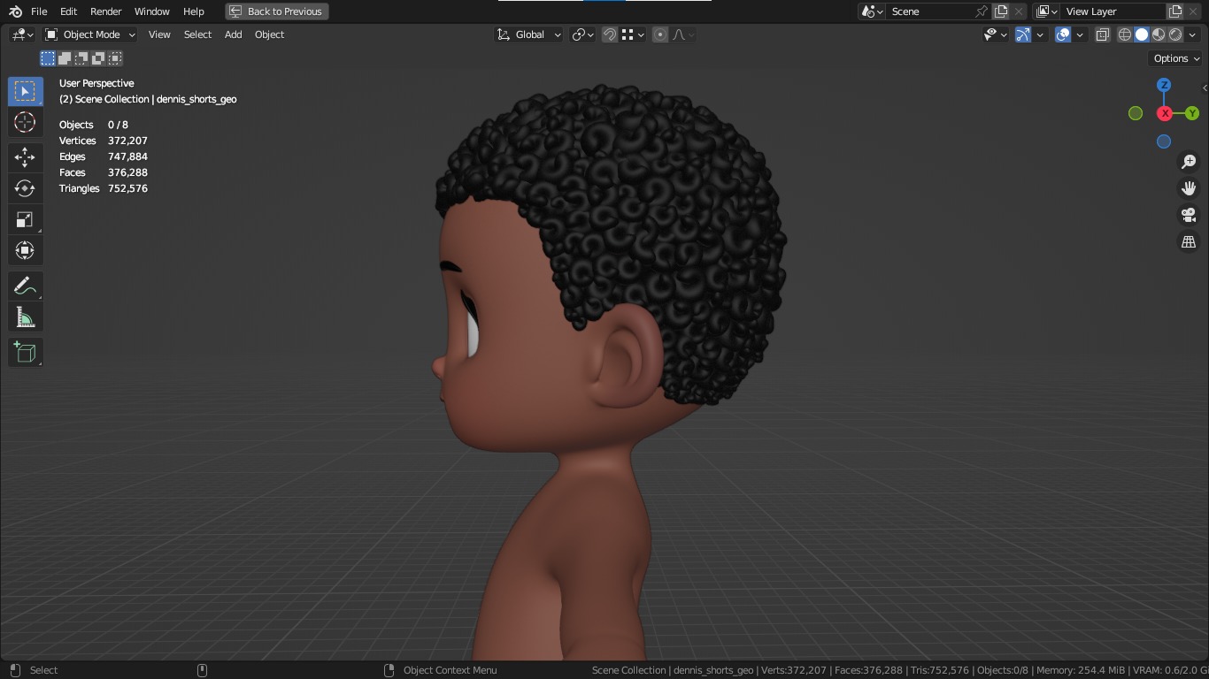 Dennis cartoon male boy character 3D model_12