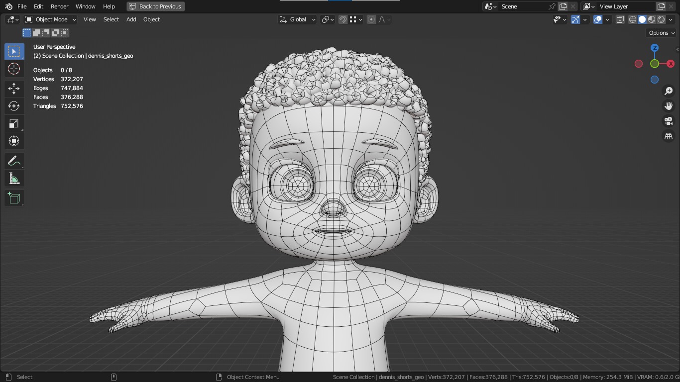 Dennis cartoon male boy character 3D model_11