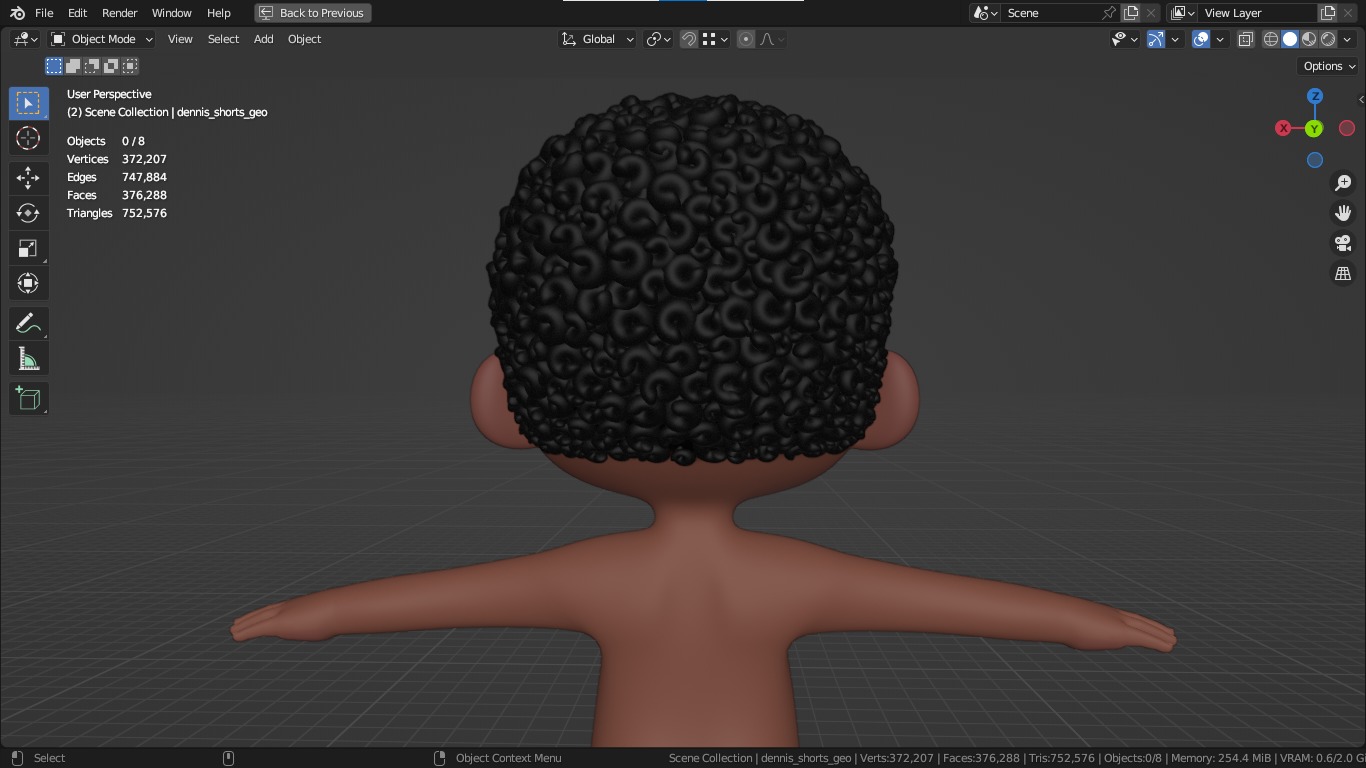 Dennis cartoon male boy character 3D model_14