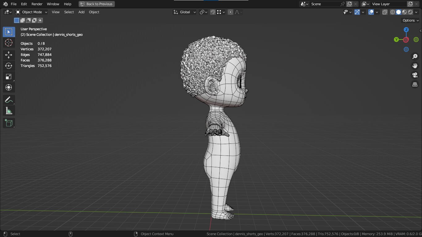 Dennis cartoon male boy character 3D model_9