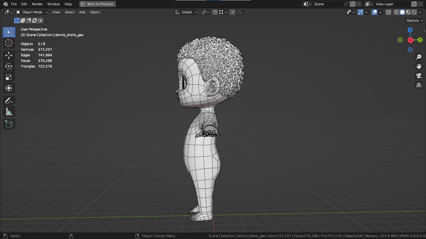 Dennis cartoon male boy character 3D model_5