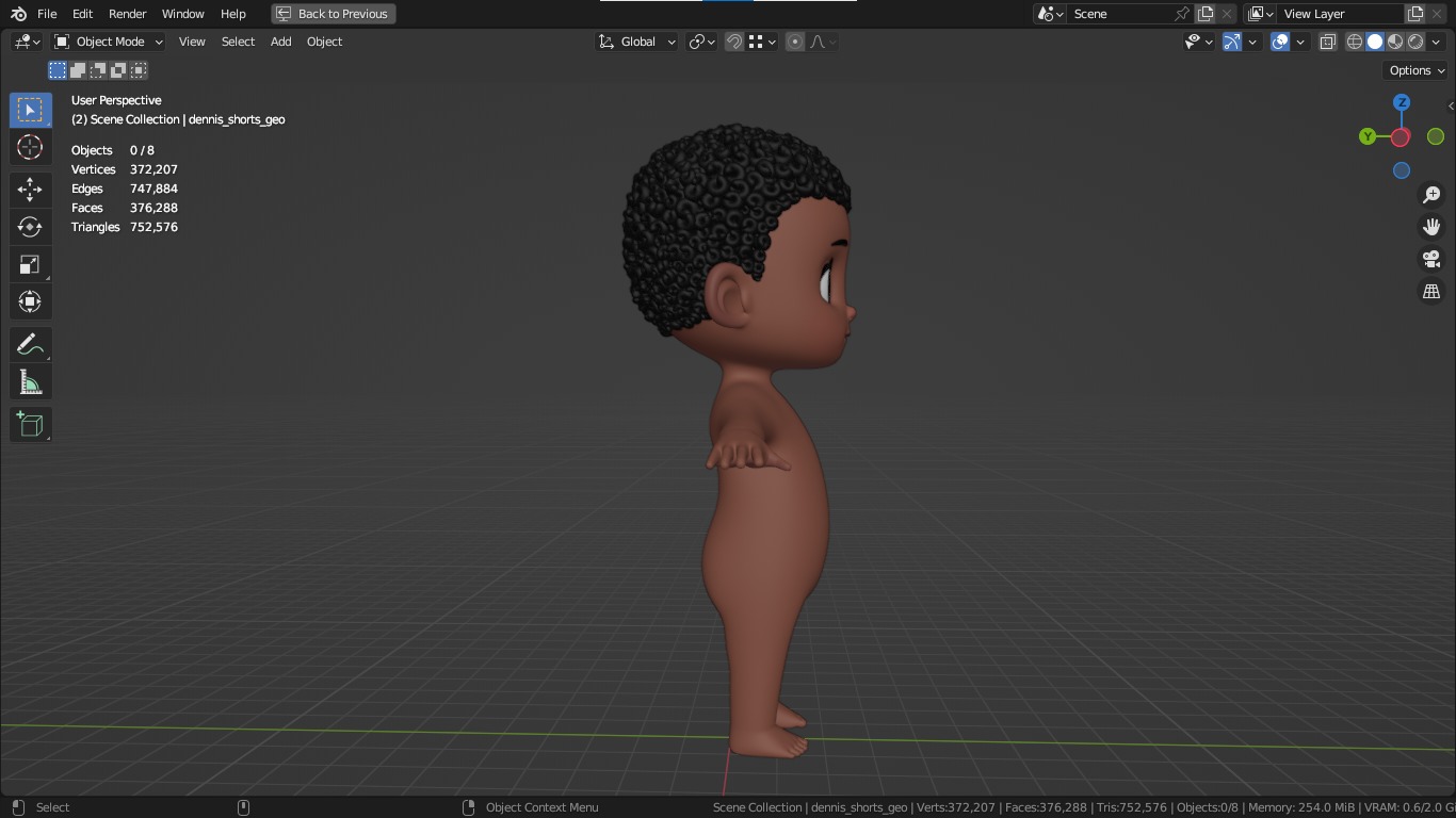 Dennis cartoon male boy character 3D model_8
