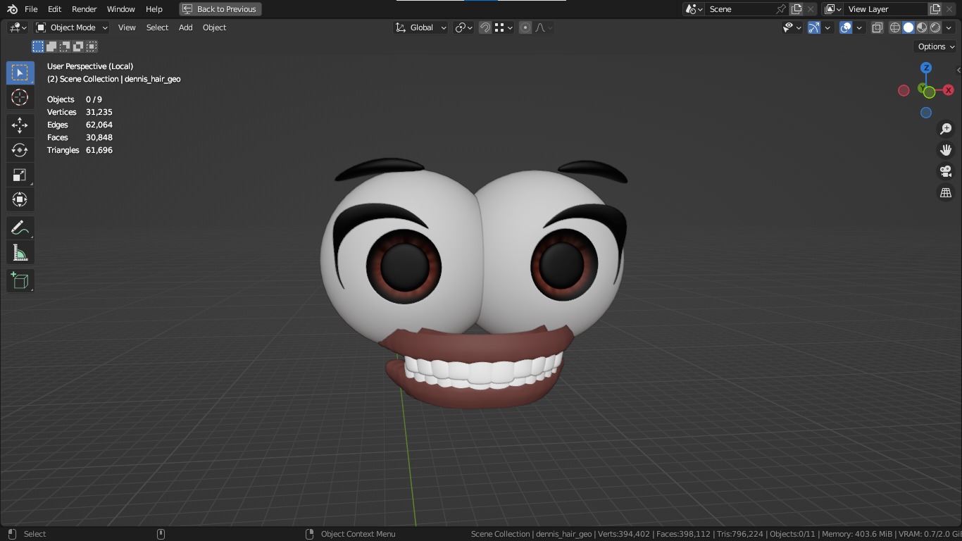 Dennis cartoon male boy character 3D model_24