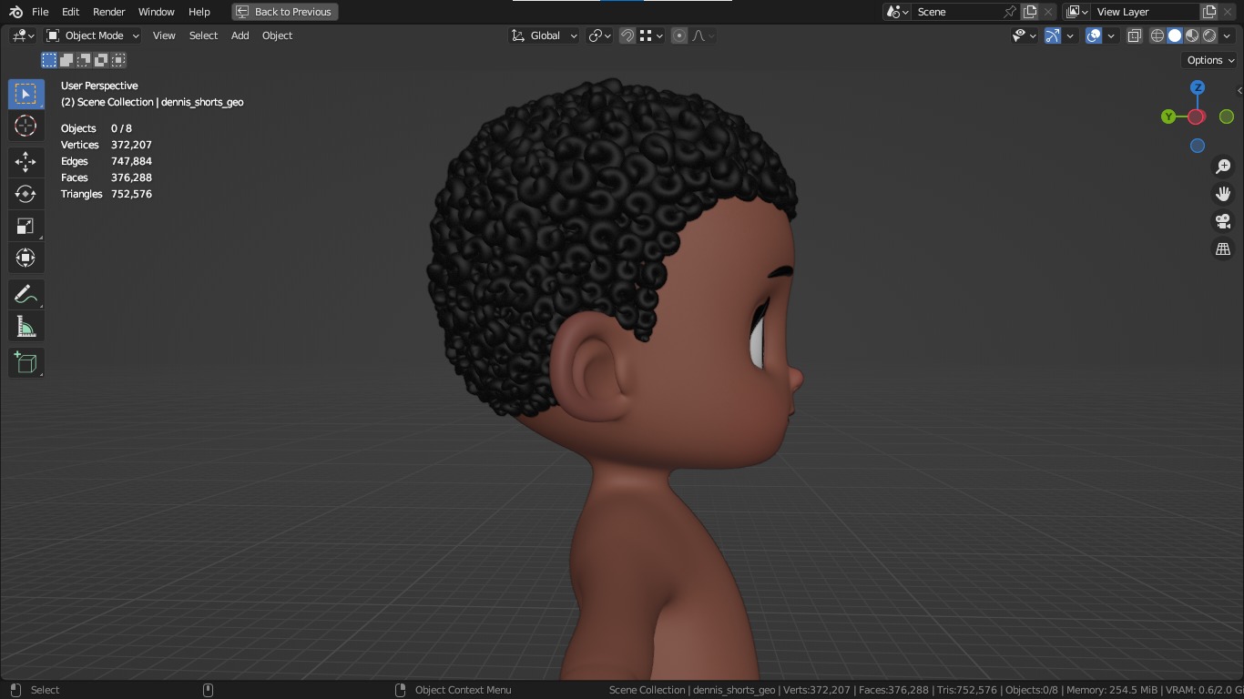 Dennis cartoon male boy character 3D model_16