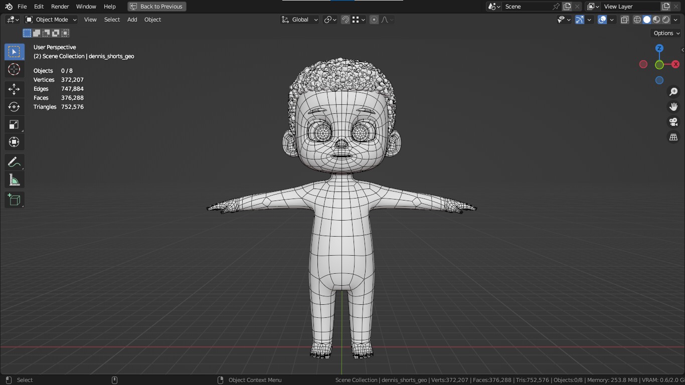 Dennis cartoon male boy character 3D model_3