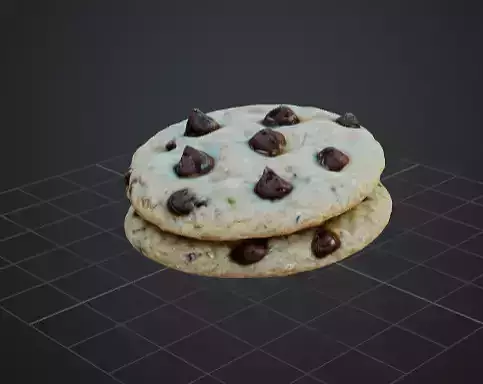 Realistic Chocolate Chip Cookie 3D Model