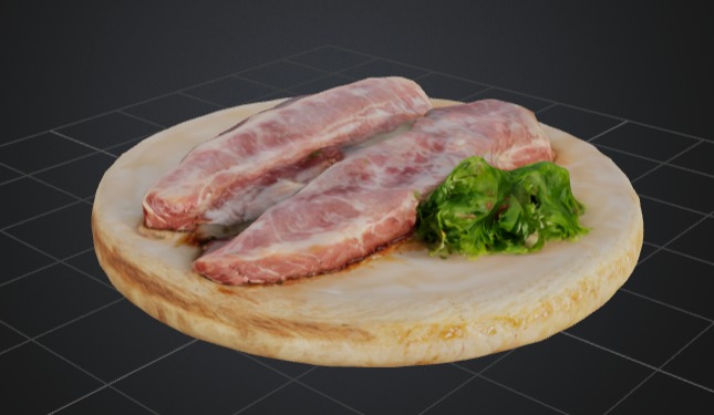 Raw Meat on Plate 3D Model 3D model_1