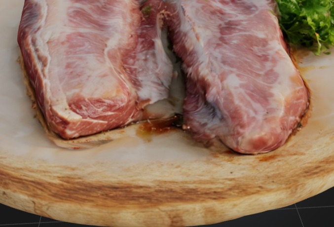 Raw Meat on Plate 3D Model 3D model_3