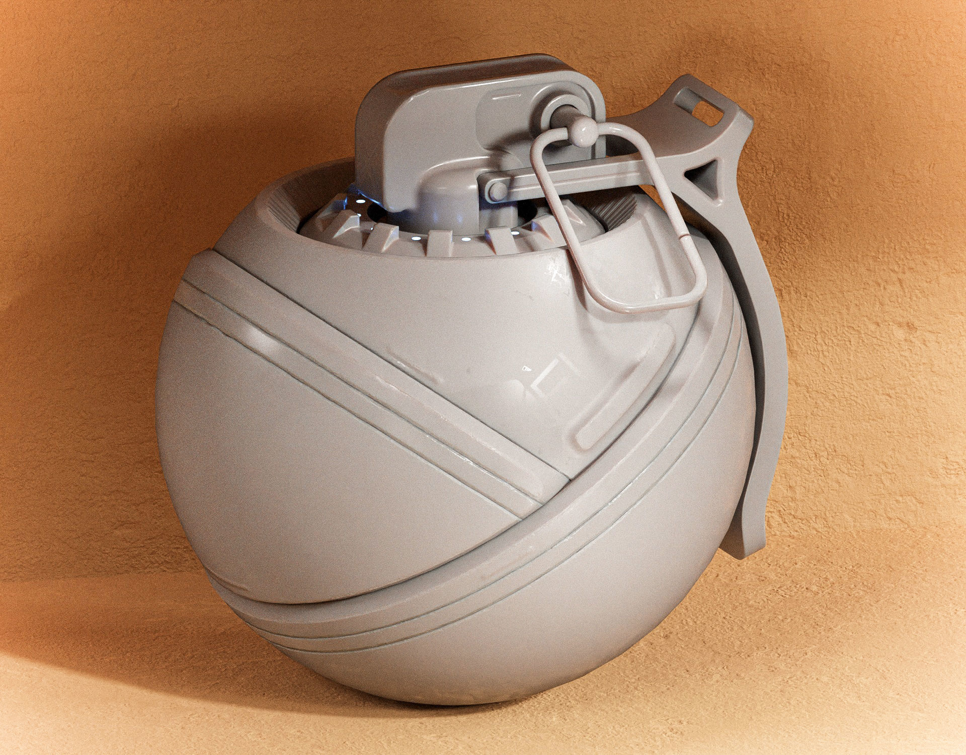 Sci-fi Grenade Flyx PBR Low-poly 3D model_9