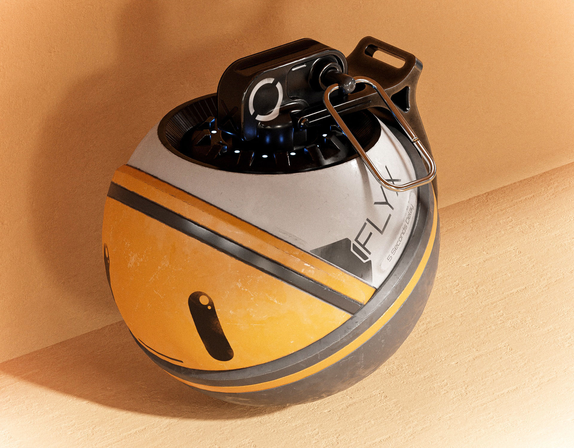 Sci-fi Grenade Flyx PBR Low-poly 3D model_2